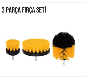 3 parça pimli temizlik fırça seti